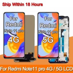 High Quality For Xiaomi Redmi Note 11 Pro LCD 2201116TG Touch Screen Digitizer with Frame For Redmi Note11Pro 5G 21091116I LCD