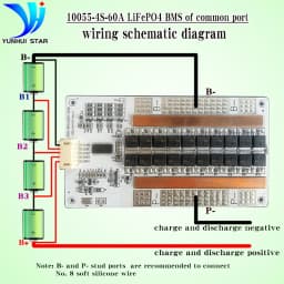 YUNHUI STAR bms 4S 12V 60A Lithium Battery Protection Board with Automatic Balancing Function and use aluminum substrate
