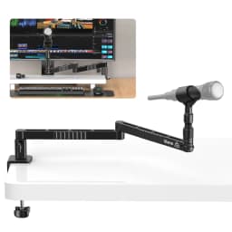 Ulanzi LS26 Desktop Low Microphone Stand 360° Adjustable 48cm Super Long Cross Arm with Microphone Holder 1/4'' 3/8'' 5/8''
