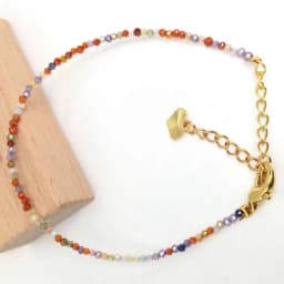 Fashion Faceted Gemstones 2mm Beads Necklace Bracelet Pink Quartz Crystal Tourmaline Agate Choker Men Female Jewelry Party Gift