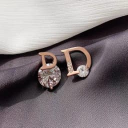 Letter D Earrings Women Shiny Zircon Stud Earrings Light Luxury European and American Earrings Party Wedding Jewelry Gifts K0