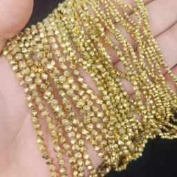 Real Gold Plated 2/3/4MM New Faceted Round Hematite Natural Stone Spacer Loose Beads For Jewelry Making Diy Bracelets Necklace