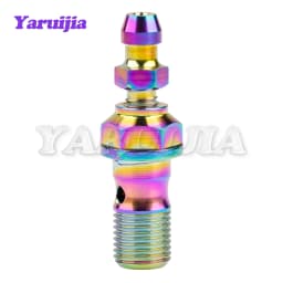 Yaruijia Titanium Bolts M10 Pitch 1.0/1.25/1.5mm Double Single Clutch Slave Cylinder Banjo Bolt with Bleeder Valve for Ducati