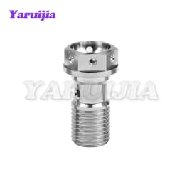 Yaruijia Titanium Bolts M10 Pitch 1.0/1.25/1.5mm Double Single Clutch Slave Cylinder Banjo Bolt with Bleeder Valve for Ducati