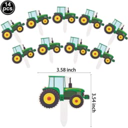 Green Tractor Birthday Banner Set Felt Tractor Garland Banner Farm Themed Birthday Party Supplies Decorations