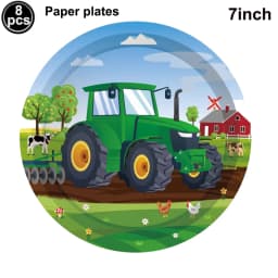 Green Tractor Birthday Banner Set Felt Tractor Garland Banner Farm Themed Birthday Party Supplies Decorations