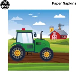 Green Tractor Birthday Banner Set Felt Tractor Garland Banner Farm Themed Birthday Party Supplies Decorations