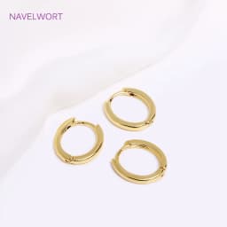 Trendy Gold Color Brass Hoop Earring Fashion Jewelry For Women,Vintage Round Huggies Earrings Premium Luxury Accessories