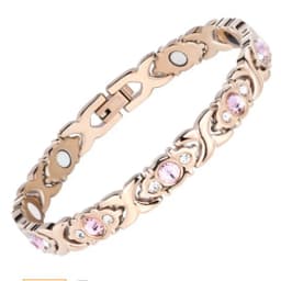 Healthy Therapy Energy Hologram Germanium Bracelets Magnetic Crystal Bracelets Bangles for Women Rhinestone Jewelry Accessories