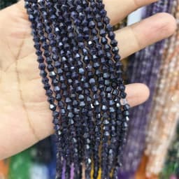 2mm/3mm/4mm Natural Stone Dark Green Black SandStone Sand Round Faceted Beads for Jewellery Making DIY Bead Wholesale