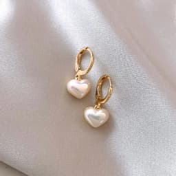 Classic Design Pearl Heart Pendant Earrings 2025 Fashion Jewelry Party Girl's Sweet Temperament Accessories For Womens Earrings