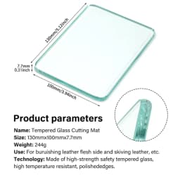 WUTA Leather Burnisher Craft Tools Clear Tempered Glass Slicker for Burnishing Polishing Board Leather Finish Tokonole Gum Tool