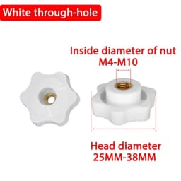 4-15pcs M4 M5 M6 M8 M10 M12 Thumb Knob Nut Black White Clamping Handle Plum Thread Hand Mechanical Manual Tighten Star Nuts