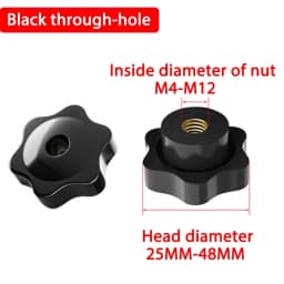 4-15pcs M4 M5 M6 M8 M10 M12 Thumb Knob Nut Black White Clamping Handle Plum Thread Hand Mechanical Manual Tighten Star Nuts