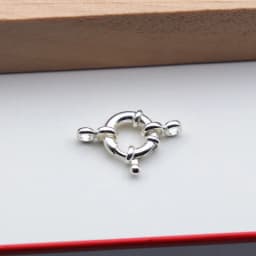 1Piece Solid 925 Sterling Silver Necklace Clasp 10/12/14mm Spring with 1 Strand Movable Nautical Ring for Bracelet DIY Jewelry