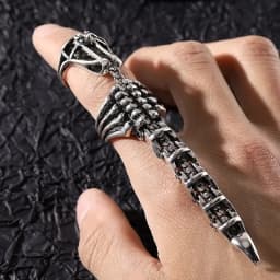 Movable Scorpion Ring Punk Jewelry Fingertip Toy Stress Relief Vintage Gothic Scroll Armor Knuckle Metal Rock Full Finger Rings