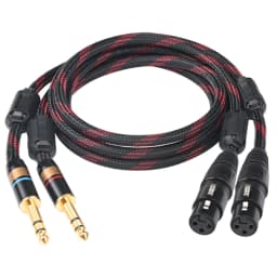 ATAUDIO HIFI Dual 6.5mm to 2 XLR Audio Cable for Adapter Amplifier Sound Box 6N OFC 6.5mm to XLR Speaker Cable