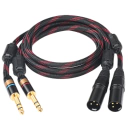 ATAUDIO HIFI Dual 6.5mm to 2 XLR Audio Cable for Adapter Amplifier Sound Box 6N OFC 6.5mm to XLR Speaker Cable