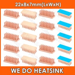 WE DO HEATSINK Useful Pure Copper Heat Sink Without or With Thermal Pad, Various Copper Shape Size Options