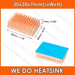 WE DO HEATSINK Useful Pure Copper Heat Sink Without or With Thermal Pad, Various Copper Shape Size Options