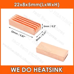 WE DO HEATSINK Useful Pure Copper Heat Sink Without or With Thermal Pad, Various Copper Shape Size Options