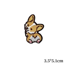 Cute Cartoon Iron on Patch Shiba Inu Corgi Shepherd Dog Embroidery Cloth Stickers Coats Backpack Hat Shoes Decoration Appliques