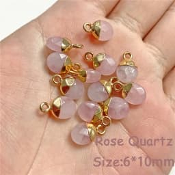 5PCS Natural Faceted Tiny Stone Pendants Charms Geometric Gems Pendant Fit Making Jewelry Necklaces Earrings DIY Accessory