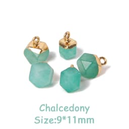 5PCS Natural Faceted Tiny Stone Pendants Charms Geometric Gems Pendant Fit Making Jewelry Necklaces Earrings DIY Accessory