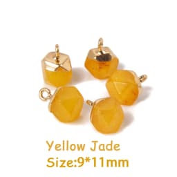5PCS Natural Faceted Tiny Stone Pendants Charms Geometric Gems Pendant Fit Making Jewelry Necklaces Earrings DIY Accessory