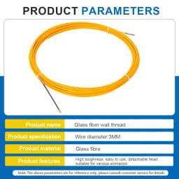 5-50M Cable Puller 3mm Cable Puller Fish Tape Yellow Cable Fiberglass Fish Tape Reel Puller Fiberglass Metal Wall Wire Conduit