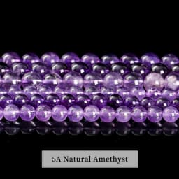 5A Natural Stone Purple Amethysts Beads Round Loose Spacer 4 6 8 10mm Pick Size For Jewelry Making Diy Bracelet Accessories
