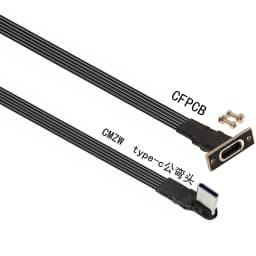 10CM Flat Elbow USB-C Type C Up/Down 90 Degree Data Load PD Cable Left and Right USB C universal data cable for Android phones