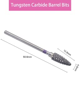 1Pcs 5mm Purple Carbide Nail Drill Bit 3/32" Milling Cutter For Manicure Rotary Burr Nail Bits Electric Drill Accessories Tool