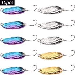 10pcs Metal Spoon Lures Baits 1.5g 2.5g 3.5g 5g Spinner Pesca Stream Bait Mini Fishing Spoon Lure For Trout Perch Pike Salmon