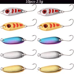 10pcs Metal Spoon Lures Baits 1.5g 2.5g 3.5g 5g Spinner Pesca Stream Bait Mini Fishing Spoon Lure For Trout Perch Pike Salmon
