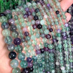 Natural Green Stone Beads Agate Crystal Jade Turquoise Loose Round Spacer Bead for Jewelry Making Diy Bracelet Accessories 15''