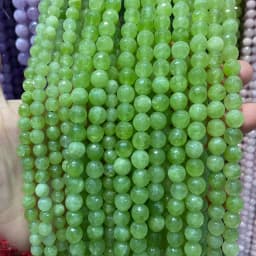 Natural Green Stone Beads Agate Crystal Jade Turquoise Loose Round Spacer Bead for Jewelry Making Diy Bracelet Accessories 15''