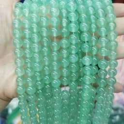 Natural Green Stone Beads Agate Crystal Jade Turquoise Loose Round Spacer Bead for Jewelry Making Diy Bracelet Accessories 15''