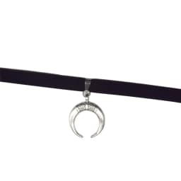 Gothic Lolita Girls Velvet Moon Choker Necklace for Women Vintage Sexy Necklaces with Pendants JK Uniform Punk Goth Neck Jewelry