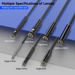 5''IPS Screen Industrial Endoscope Video Autofocus Camera HD1080P Single Dual Triple Lens Pipe Inspection Borescope Waterproof