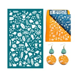 SNASAN Silk Screen Stencils Mesh Transfer Printing Tools Tulip Cat For DIY Painting Stencil Polymer Clay Earrings Jewelry Making