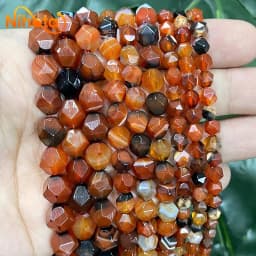 Natural Stone Faceted Turquoise Tiger Eye Stone Jaspers Quartz Agates Loose Spacers Beads for Jewelry Making 14" Inch 6/8/10mm