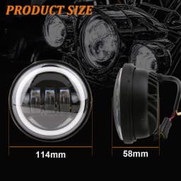 Motorcycle 2pcs 4.5 inch Led Fog Light DRL Led Fog Halo Ring 30W Round Waterproof 4 1/2 Auxiliary Passing Lamp