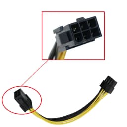 2PCS 6 Pin Feamle To 8 Pin Male PCI Express Power Converter Cable CPU Video Graphics Card 6Pin To 8Pin PCIE Power Cable
