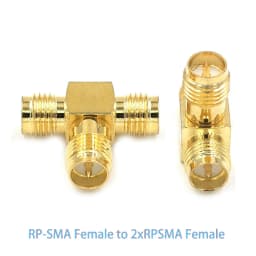 SMA 3 Way Adapter SMA Male to Dual 2 SMA Female Splitter 'T' Type Connector Adapters