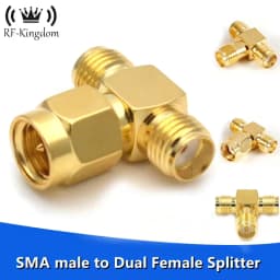 SMA 3 Way Adapter SMA Male to Dual 2 SMA Female Splitter 'T' Type Connector Adapters