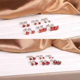 Stainless Steel Stud Earrings For Women Men Hypoallergenic Red Sets Multipack Cubic Zirconia Earrings Studs 3-8mm