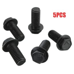 5pcs Saw Blade Screw M8 X 18mm Left Hand Thread Hex Flange For Cutting Machine High Strength And Hardness Not Easy To Rust Tool
