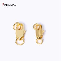 14k/18k Gold Plated Brass Oval Lobster Clasps With Closed Rings Connectors For Jewelry Making, DIY Jewelry Clasps Wholesale