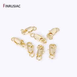 14k/18k Gold Plated Brass Oval Lobster Clasps With Closed Rings Connectors For Jewelry Making, DIY Jewelry Clasps Wholesale